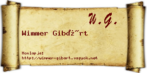 Wimmer Gibárt névjegykártya